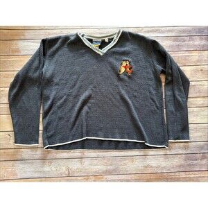 Vintage Winnie The Pooh USA Tigger Knit Sweater Grey Embroidered Medium womens